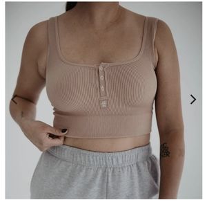 The Allie Bra from The Little Milk Bar. Size S/M in colors Camel and Cole